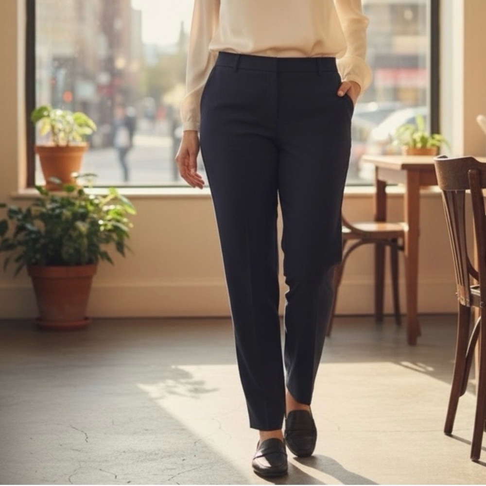 Rena Rowan Stretch Navy Blue Stretch Pants Size 14